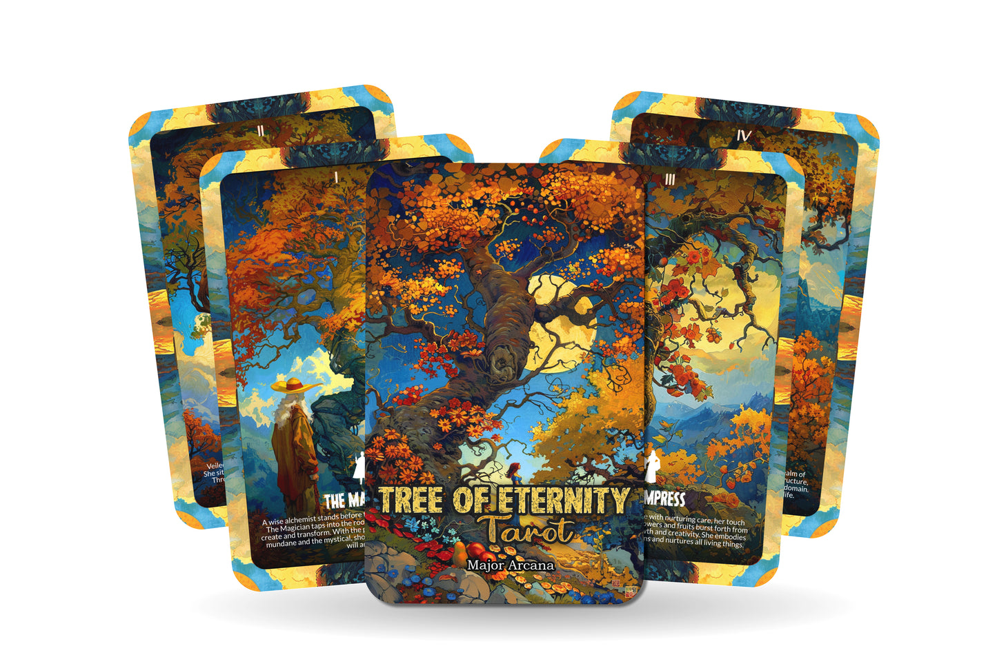 Tree of Eternity Tarot - Major Arcana - A unique spiritual journey - Rooted in timeless wisdom, branching towards infinite knowledge.