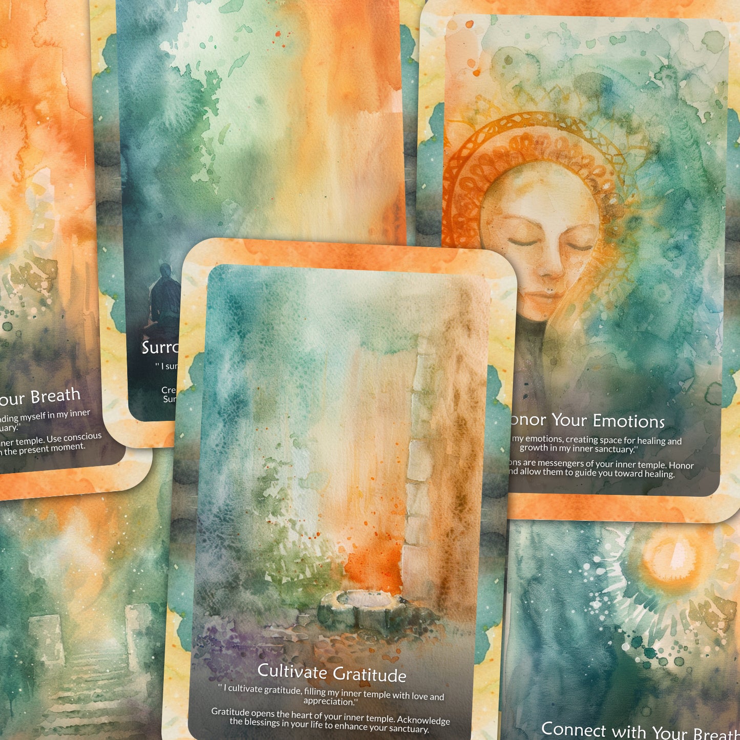 The Inner Temple - 22 Oracle Cards - Awaken Your Sacred Space Within - Meditation and Clarity Deck