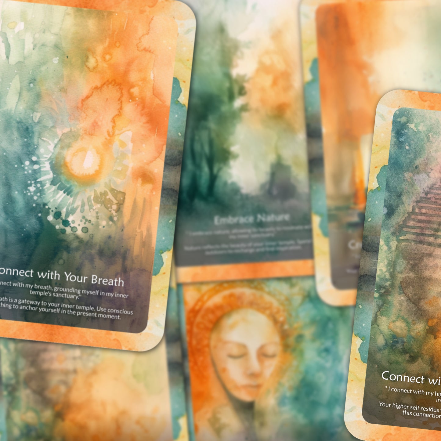 The Inner Temple - 22 Oracle Cards - Awaken Your Sacred Space Within - Meditation and Clarity Deck