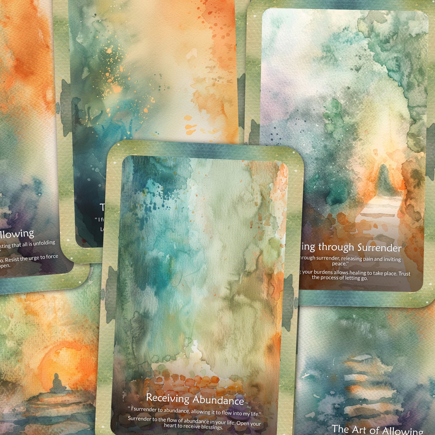 The Path of Surrender - 22 Oracle Cards - Let Go and Trust the Divine Process - Trust and Transformation Deck