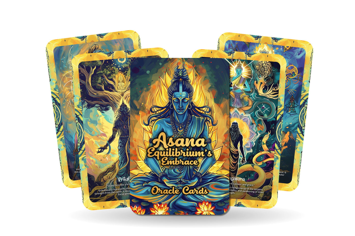 Asana (Equilibrium's Embrace) Oracle Cards - 22 Oracle Cards - Finding balance and harmony through sacred postures and stillness.