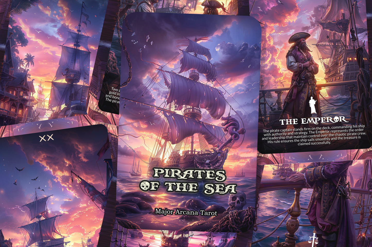 The Pirates of the Sea Tarot - 22 Major Arcana - A unique spiritual journey - Embarking on adventures and uncovering hidden treasures of the spirit.