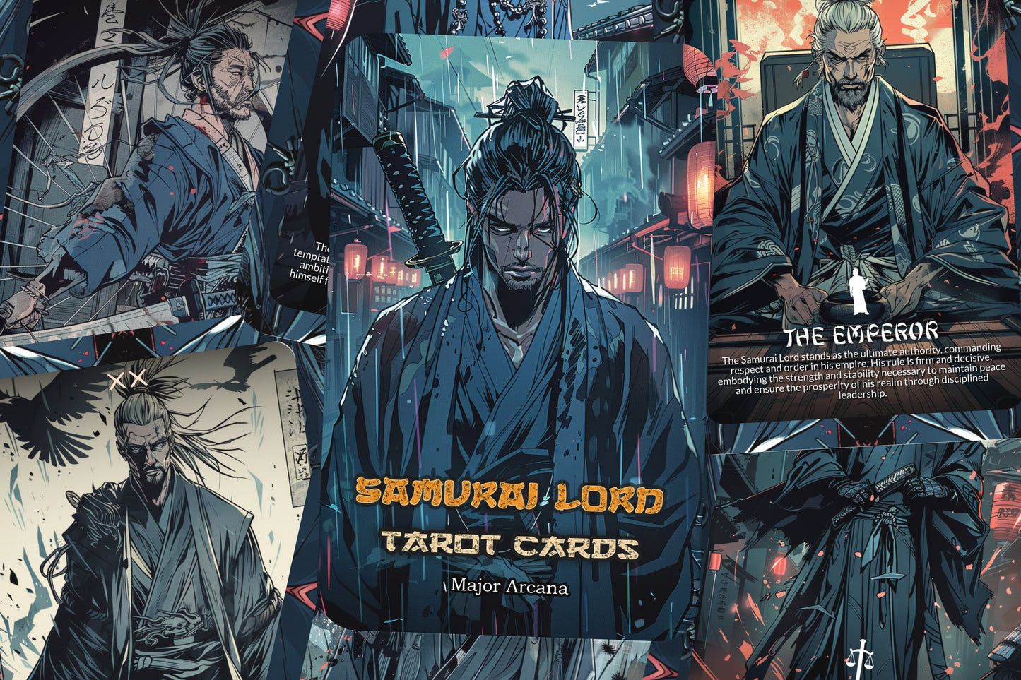 The Samurai Lord Tarot - 22 Major Arcana - A unique spiritual journey - Honoring the code of the warrior to attain discipline and enlightenment.