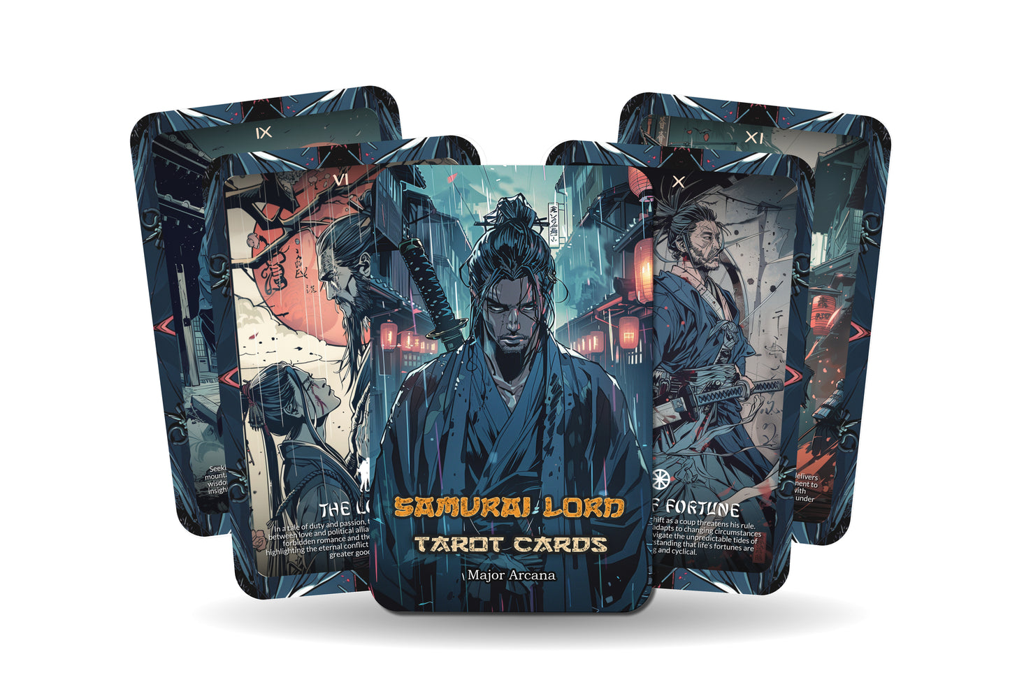 The Samurai Lord Tarot - 22 Major Arcana - A unique spiritual journey - Honoring the code of the warrior to attain discipline and enlightenment.