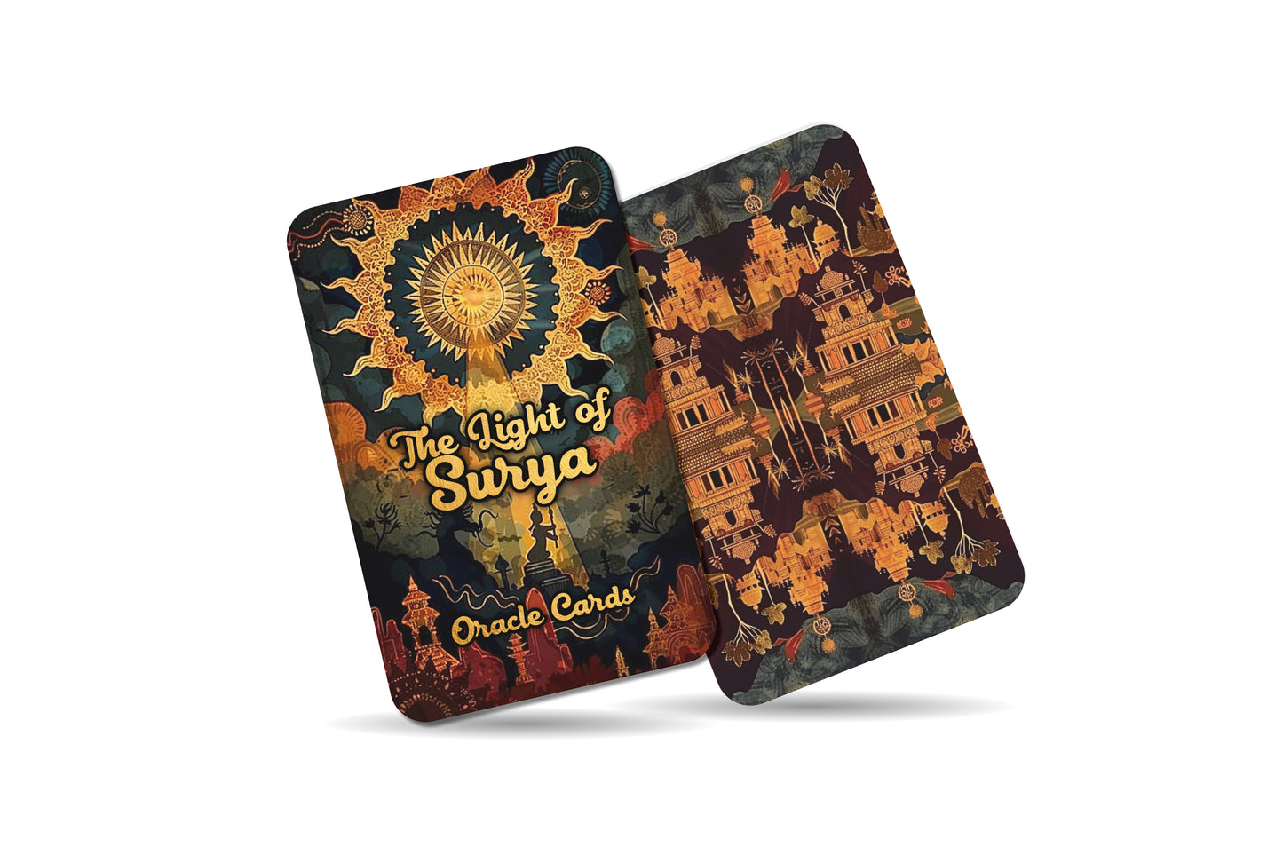 The Light of Surya Oracle Cards - 22 Oracle Cards - Illuminating the path of righteousness with the radiant light of the Sun God Surya.