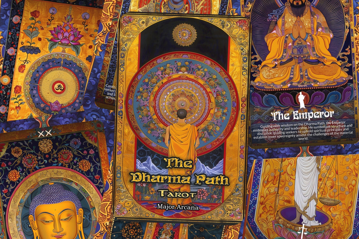 The Dharma Path Tarot - 22 Major Arcana - A unique spiritual journey - Following the righteous path of truth, duty, and spiritual fulfillment.