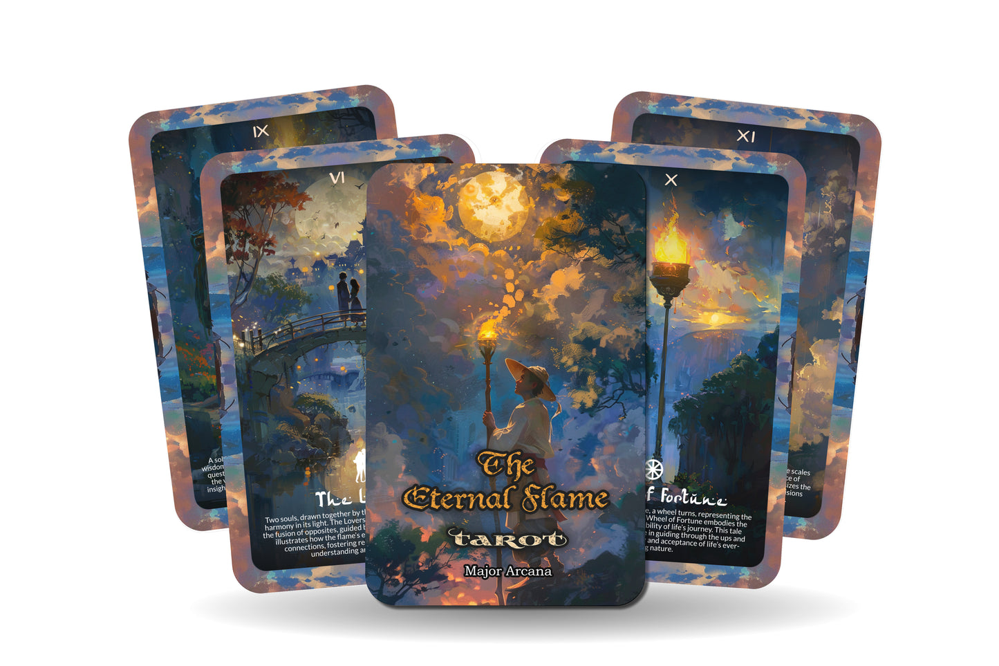 The Eternal Flame Tarot - 22 Major Arcana - A unique spiritual journey - Igniting the inner spark of divinity and everlasting truth.