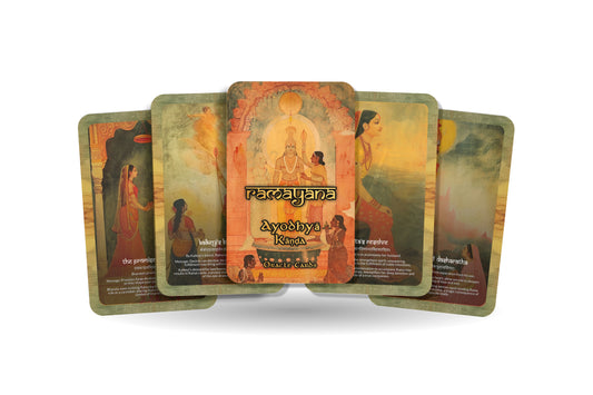 Ayodhyā Kāṇḍa Oracle Cards - 22 Cards - Navigating the complexities of duty, exile, and the sacrifices of righteous leadership.