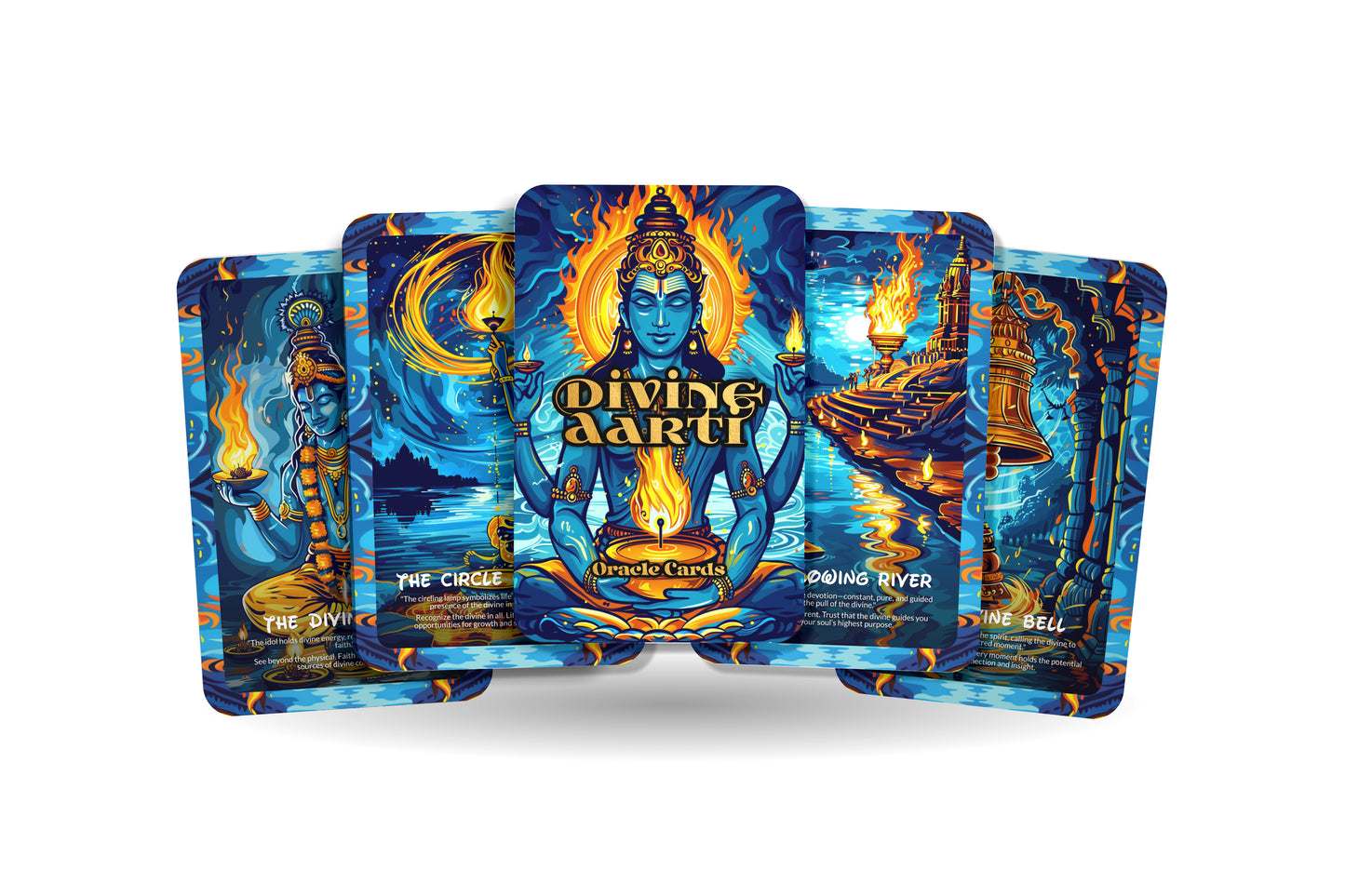 Divine Aarti Oracle Cards – 22 Cards Hindu Ritual Deck for Devotional Practices & Spiritual Connection