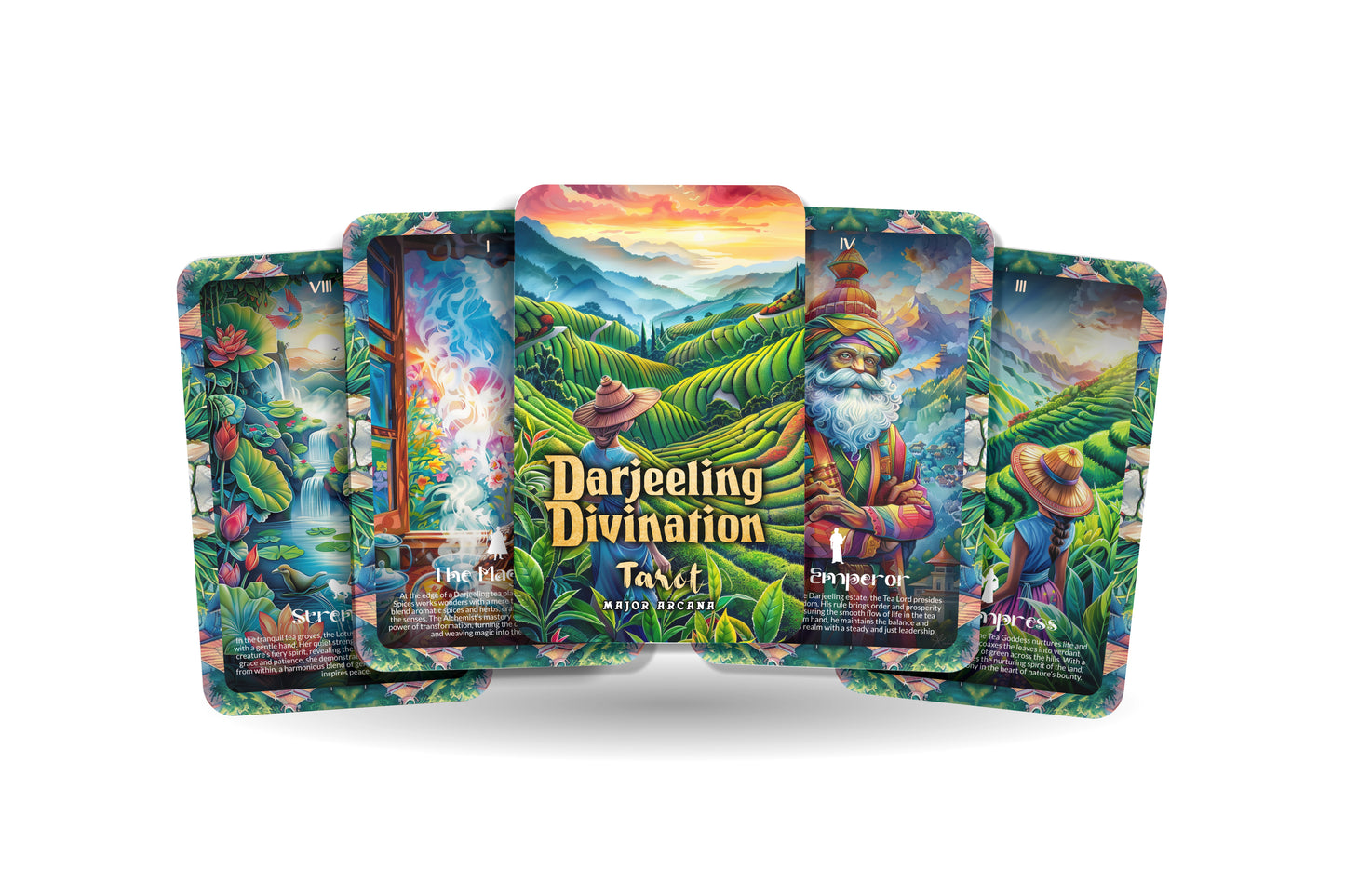 The Darjeeling Divination Tarot - 22 Major Arcana - A unique spiritual journey - Brewing wisdom and insight from the serene hills of Darjeeling.