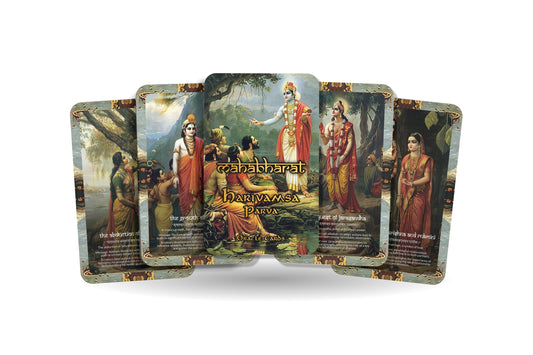 Harivamsa Parva Oracle Cards - 22 Cards - Celebrating the divine lineage and the stories of Lord Krishna’s ancestry.