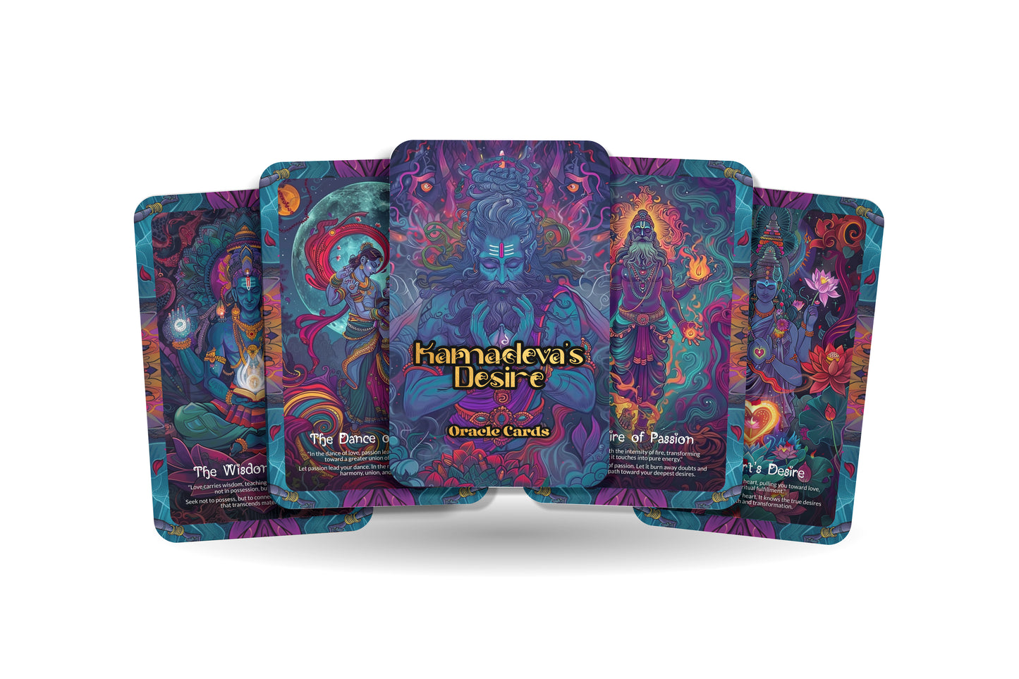 Kamadeva's Desire Oracle Cards – 22 Cards Love & Passion Deck for Attraction & Relationship Guidance