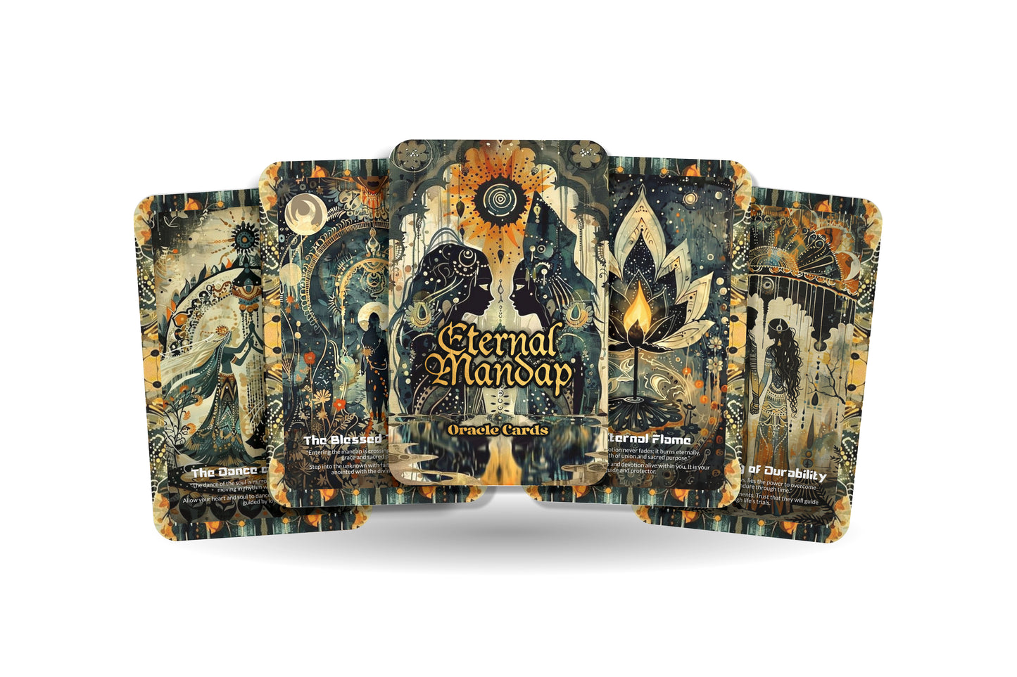 Eternal Mandap Oracle Cards – 22 Cards Sacred Union Deck for Love, Commitment & Spiritual Bonds