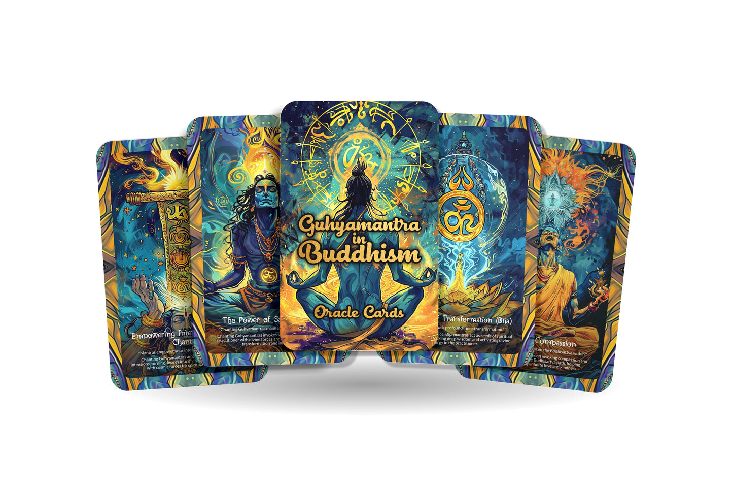 Guhyamantra in Buddhism Oracle Cards - 22 Oracle Cards - Discovering the hidden mantras that unlock deep spiritual truths in Buddhism.