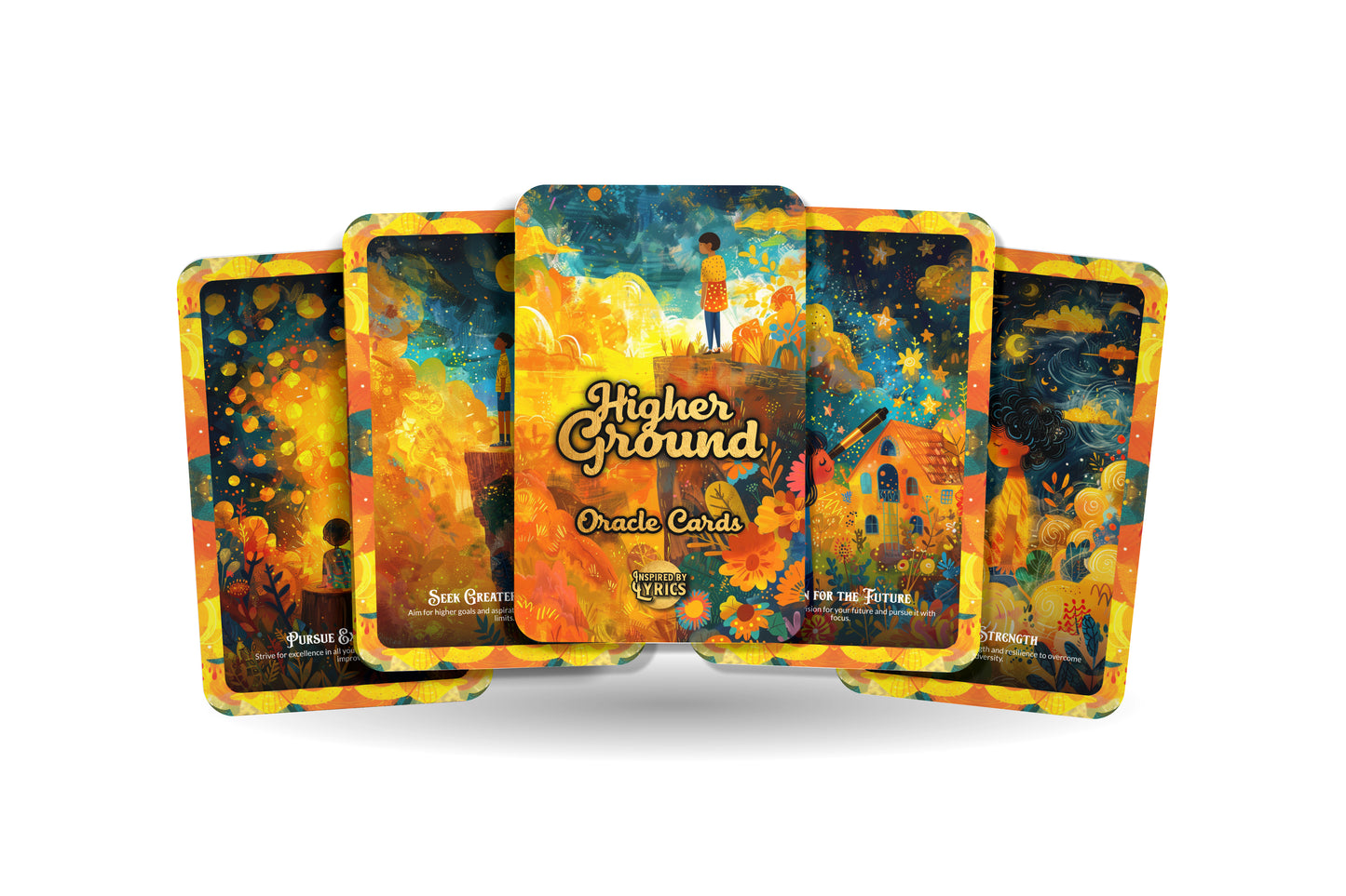 Higher Ground Oracle Cards - A unique spiritual journey - Inspired by Lyrics - Mindfulness cards