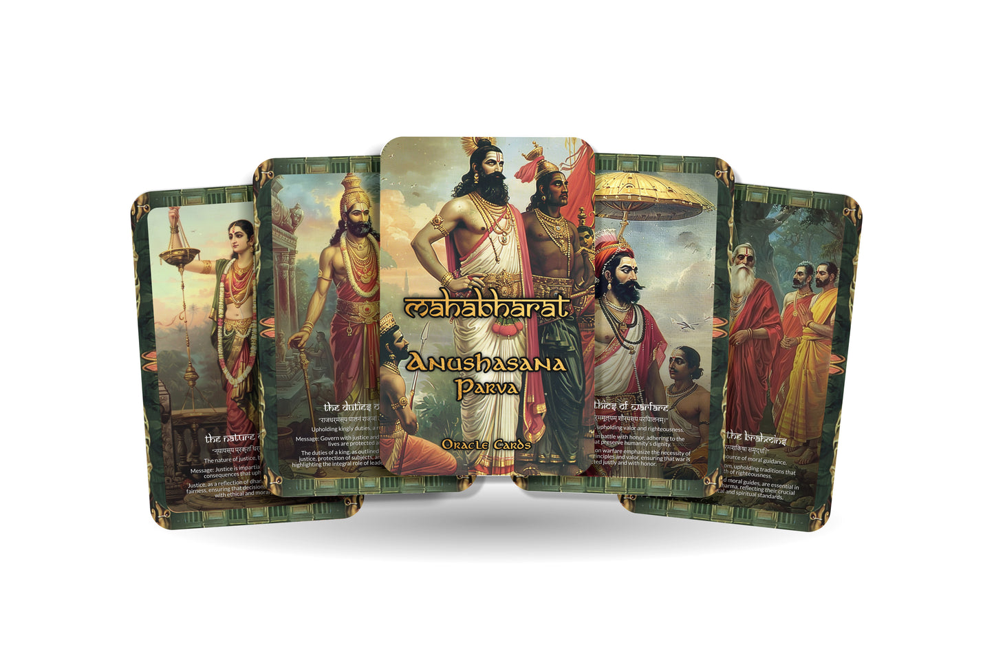 Anushasana Parva Oracle Cards - 22 Cards - Gaining wisdom on duty, discipline, and righteousness through the teachings of Bhishma.