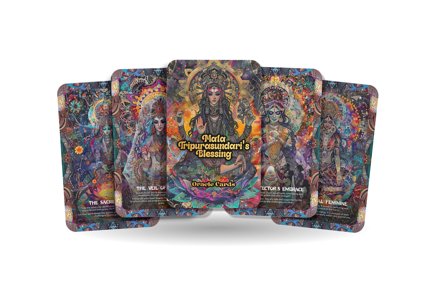 Mata Tripurasundari's Blessing Oracle Cards – 22 Cards Divine Feminine Deck for Wisdom, Beauty & Shakti Energy