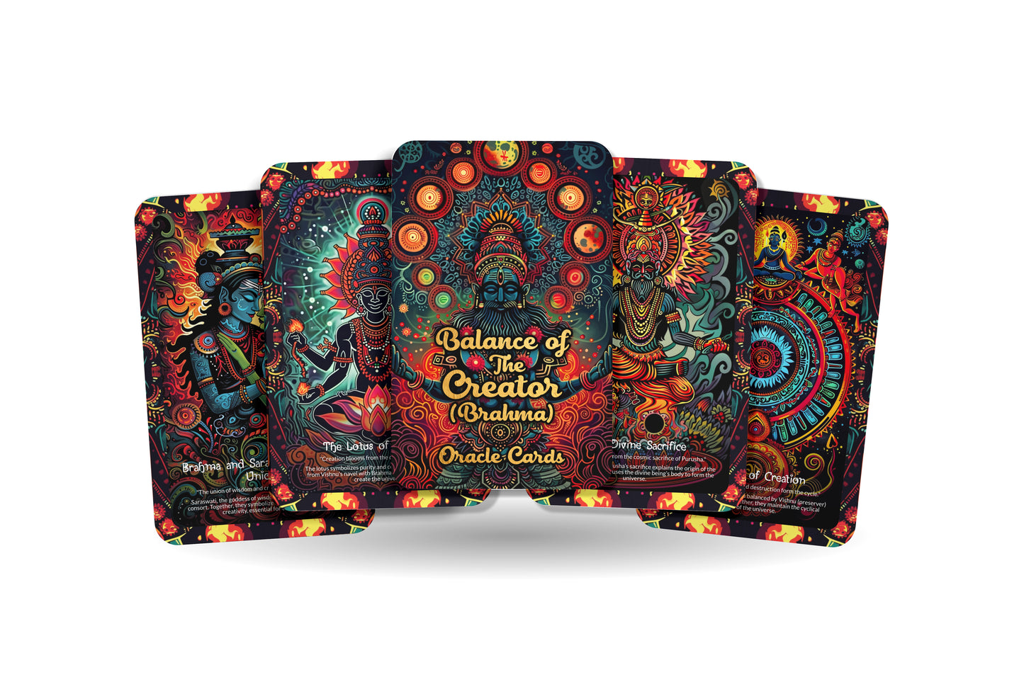 Balance of The Creator (Brahma) Oracle Cards - 22 Oracle Cards - Honoring the equilibrium of creation and the cosmic dance of Brahma.