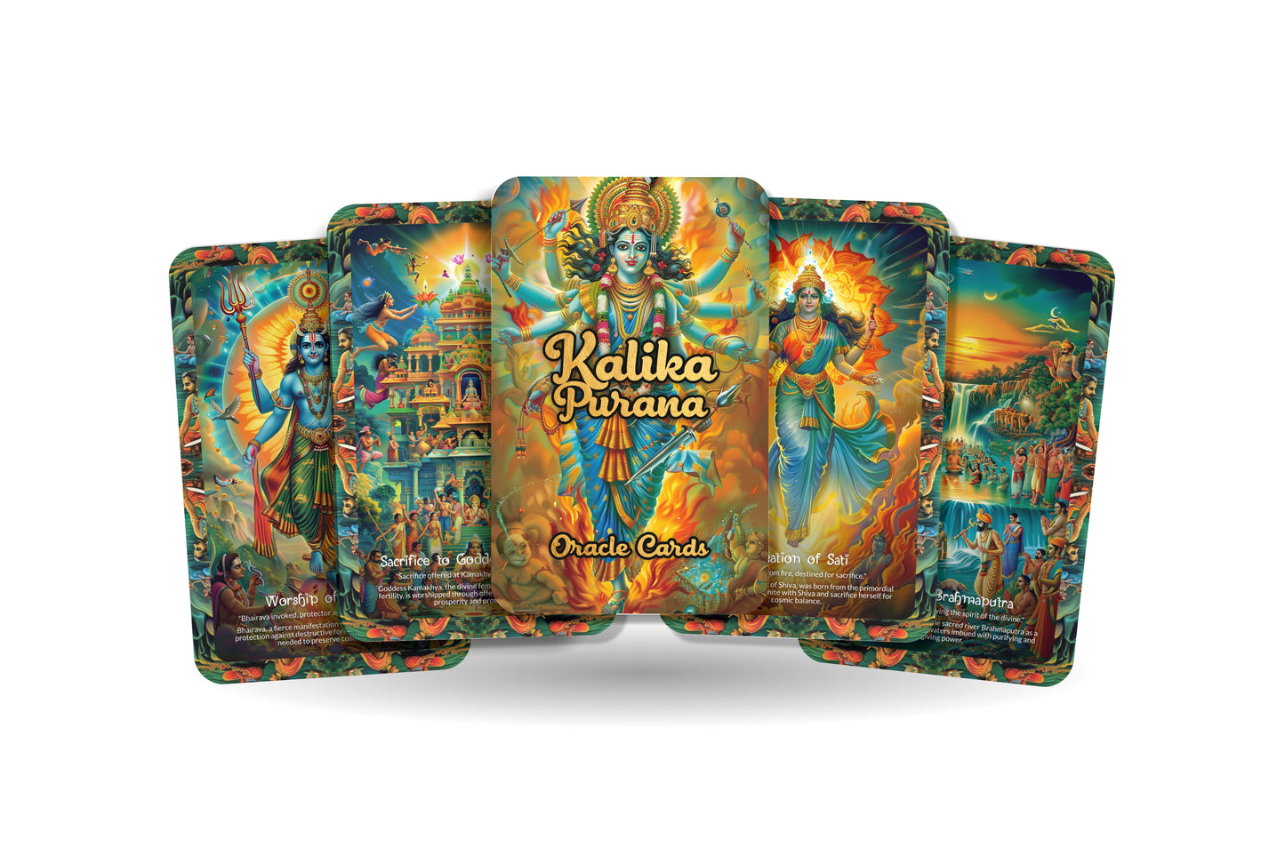 Kalika Purana Oracle Cards - 22 Oracle Cards - Delving into the fierce and protective energies of Goddess Kali through ancient texts.