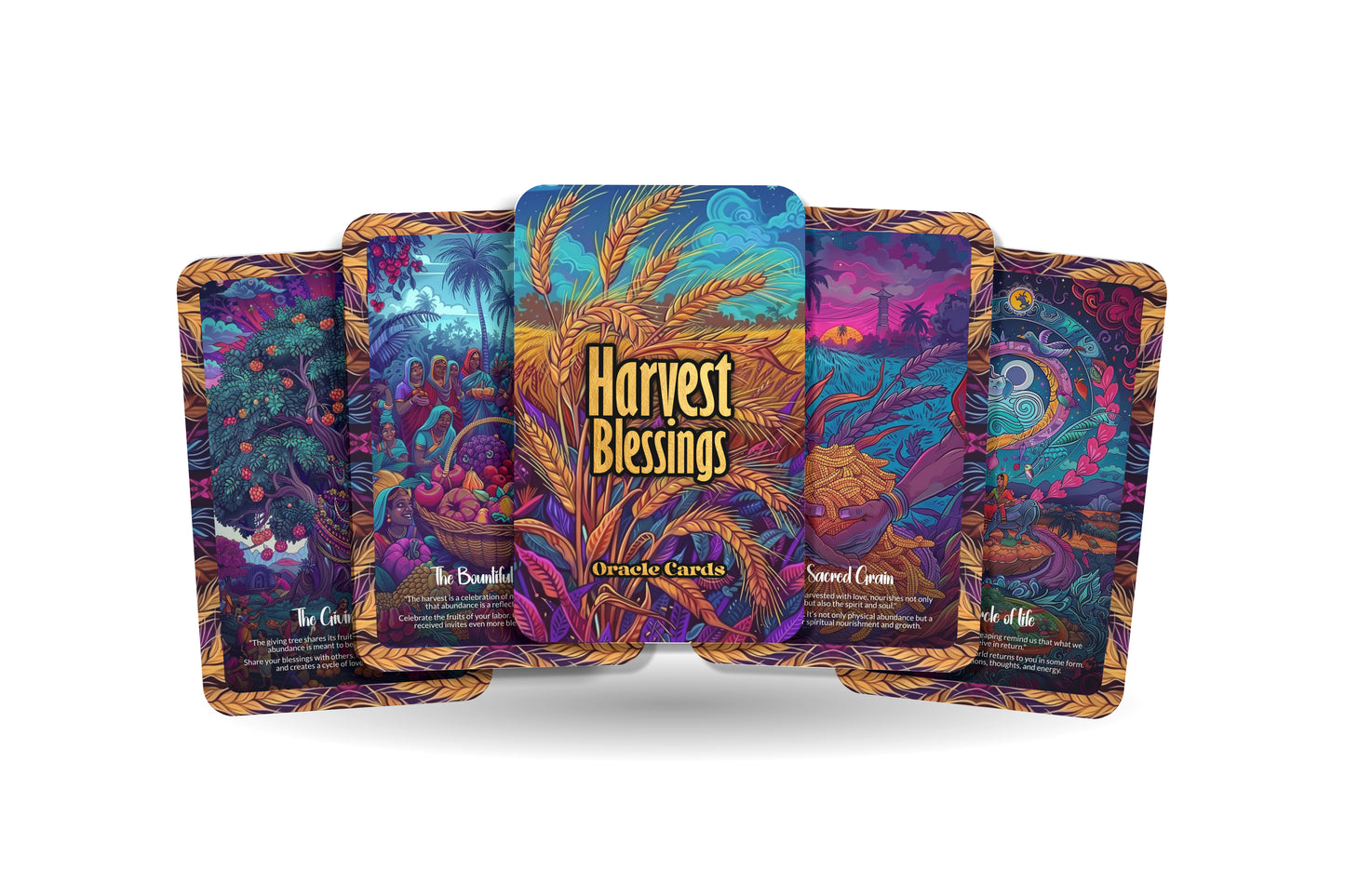 Harvest Blessings Oracle Cards – 22 Cards Abundance & Gratitude Deck for Prosperity & Seasonal Energy