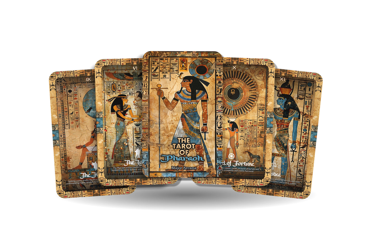 The Tarot of Pharaoh - 22 Major Arcana - A unique spiritual journey - Ruling with divine authority and uncovering ancient Egyptian mysteries.