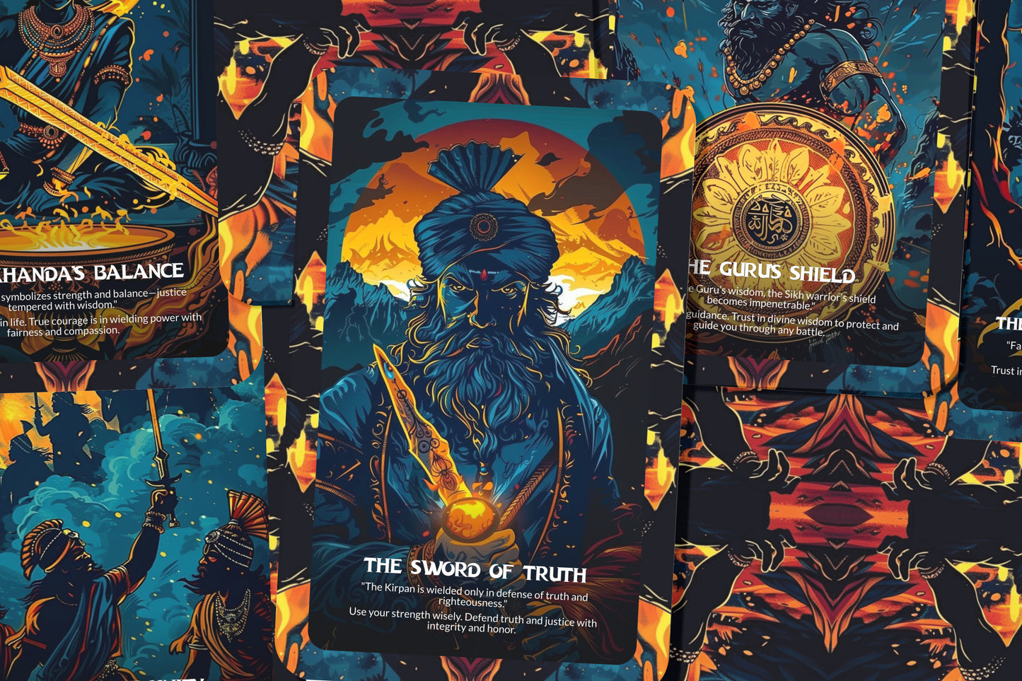 Courage of the Sikh Warrior Oracle Cards – 22 Cards Bravery & Devotion Deck for Warrior Spirit Guidance