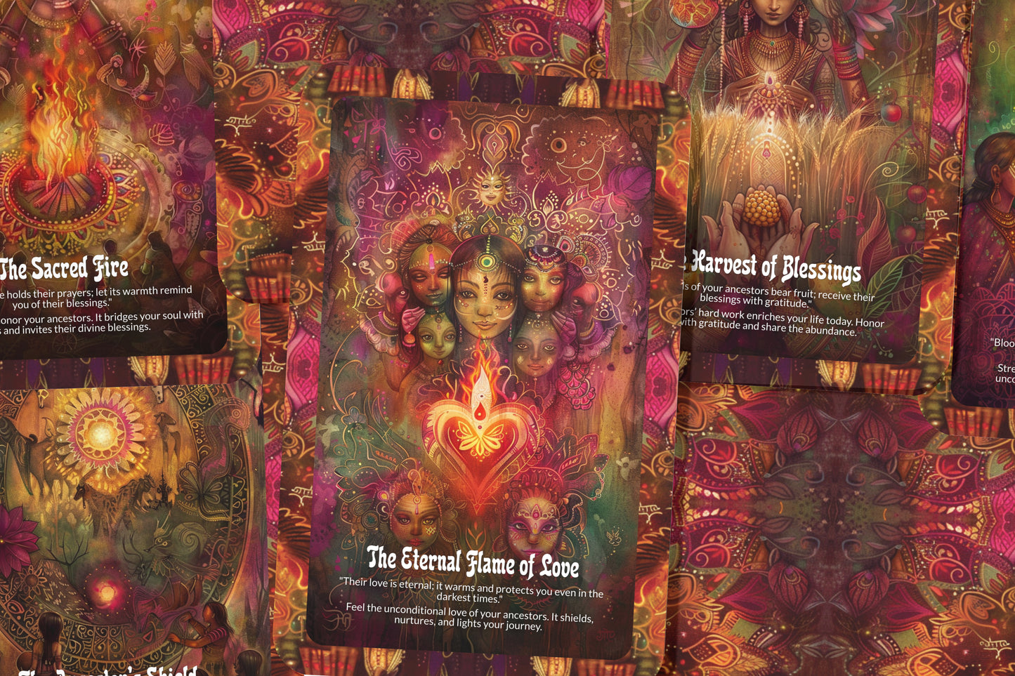 Ancestor's Blessing Oracle Cards – 22 Cards Deck for Ancestral Wisdom, Protection & Spiritual Guidance