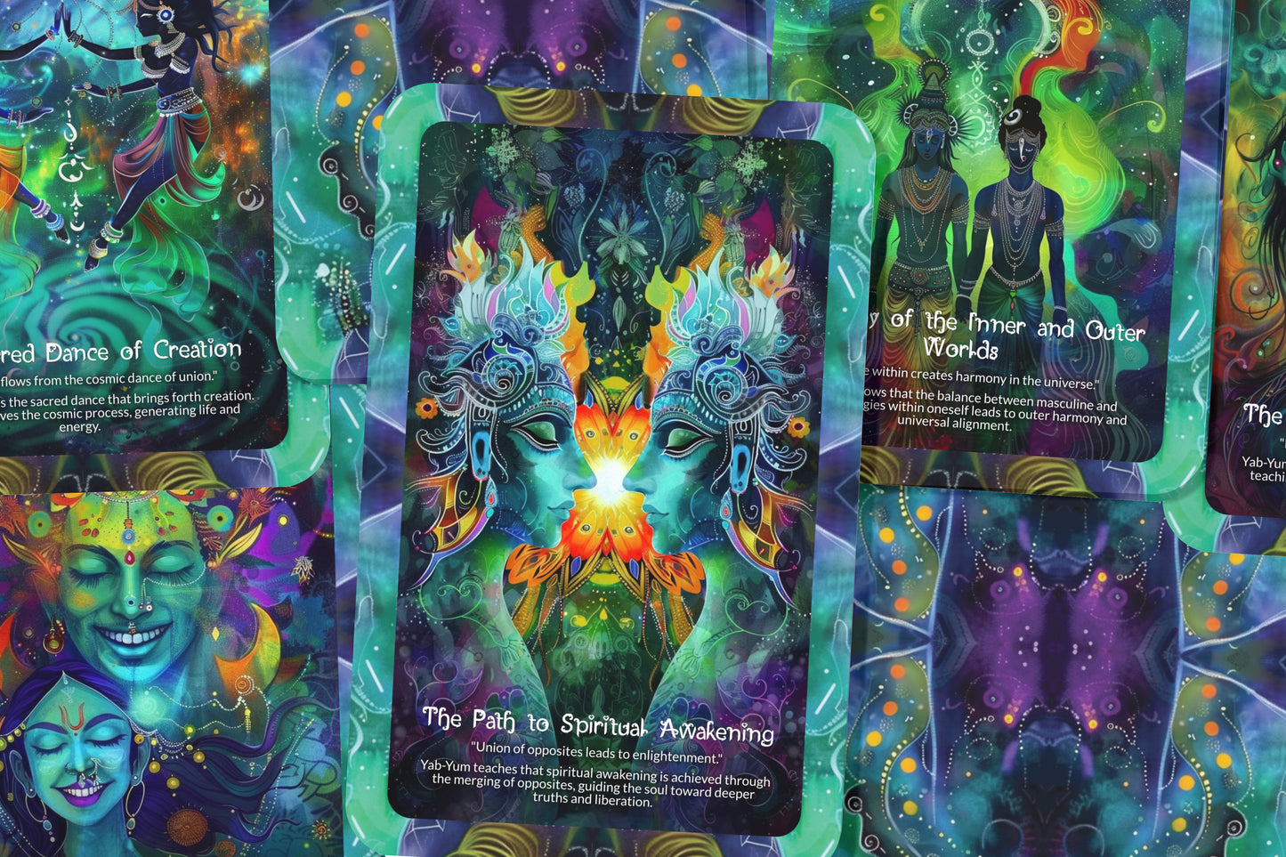 Yab-Yum (Eternal Embrace) Oracle Cards - 22 Oracle Cards - Embodying the sacred union and balance of masculine and feminine energies.