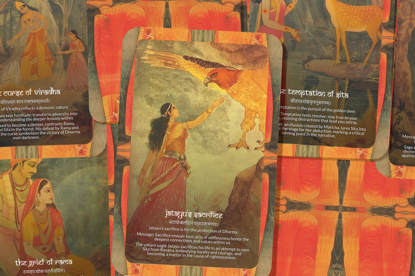 Araṇya Kāṇḍa Oracle Cards - 22 Cards - Embarking on a journey through the forest, discovering trials, devotion, and inner strength.