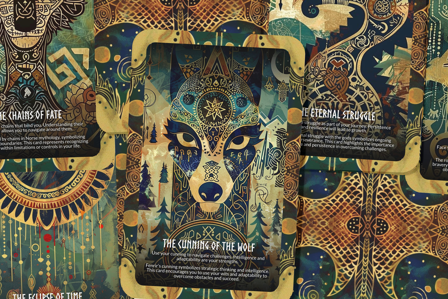 Fenrir - The Wolf of Fate Oracle Deck Cards - Unleashing the primal power and untamed spirit of the wolf