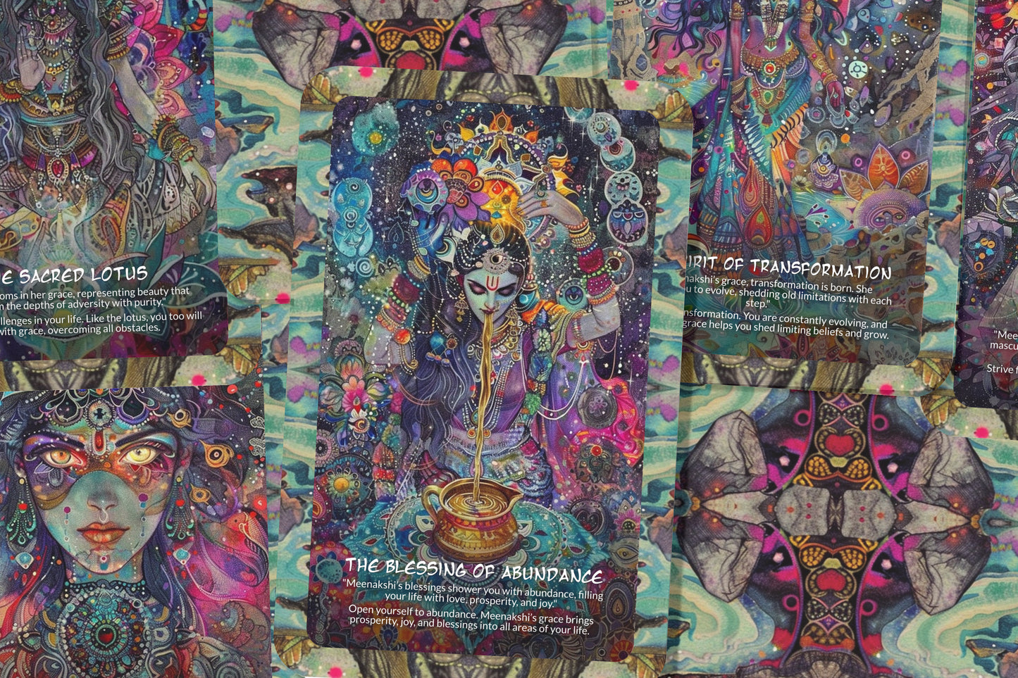 Meenakshi’s Grace Oracle Cards – 22 Cards Divine Blessing Deck for Wisdom, Love & Spiritual Guidance