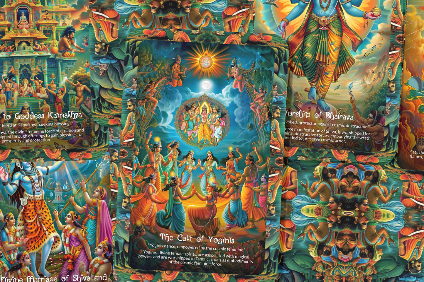 Kalika Purana Oracle Cards - 22 Oracle Cards - Delving into the fierce and protective energies of Goddess Kali through ancient texts.