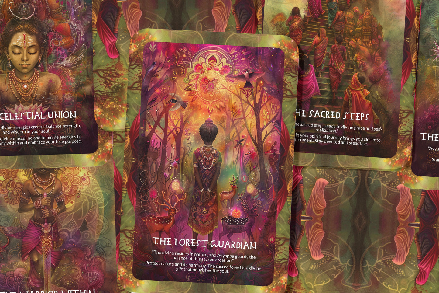 Ayyappa's Sacred Path Oracle Cards – 22 Cards Hindu Mythology Deck for Devotion & Divine Energy