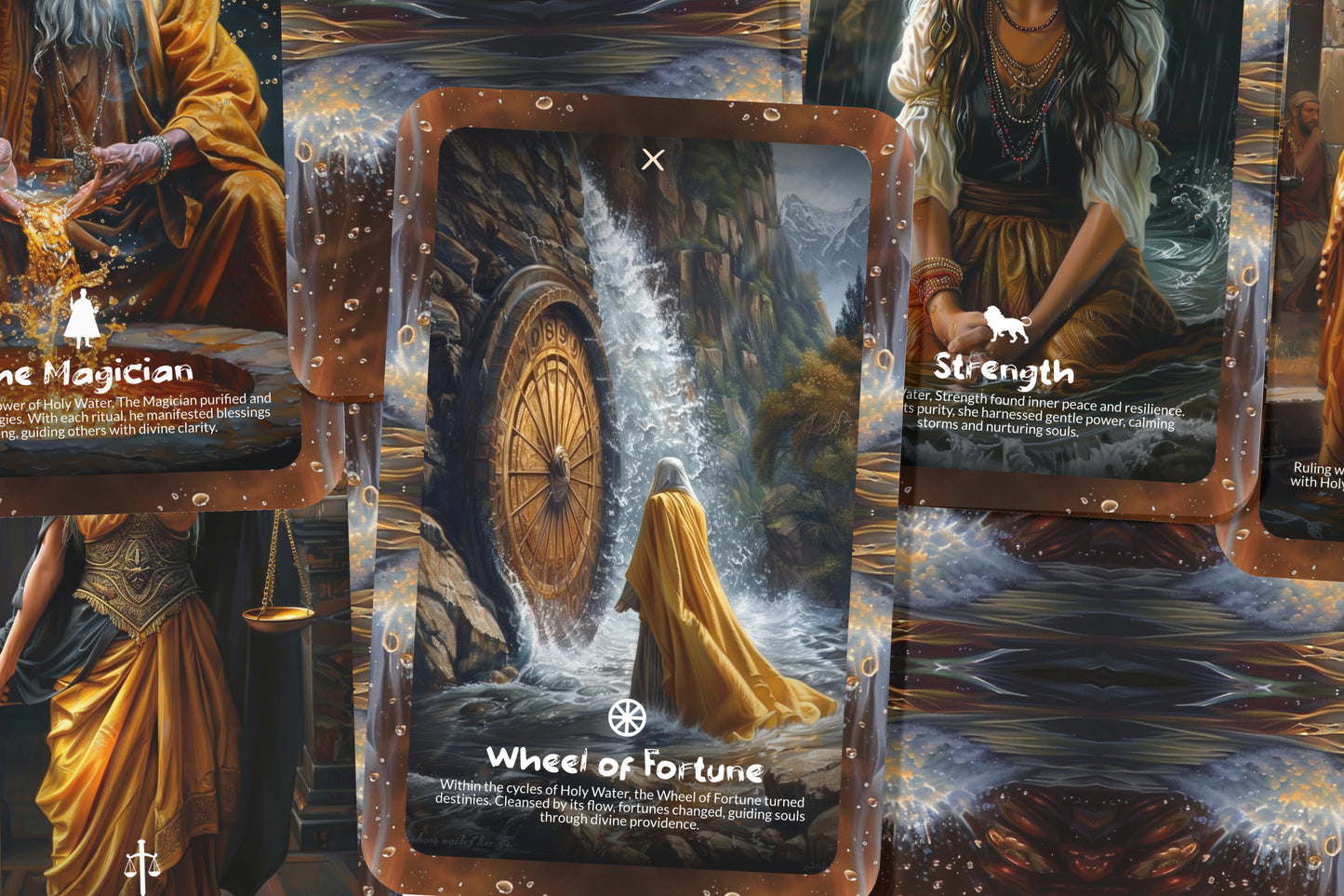 The Holy Water Tarot - 22 Major Arcana - A unique spiritual journey - Purifying the soul through the essence of holy waters.