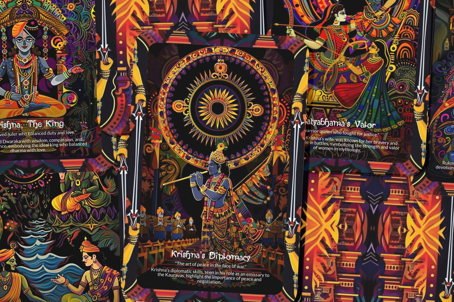 The Majesty of Dwaraka Oracle Cards - 22 Oracle Cards - Exploring the mystical and divine city of Dwaraka in Krishna’s legacy.