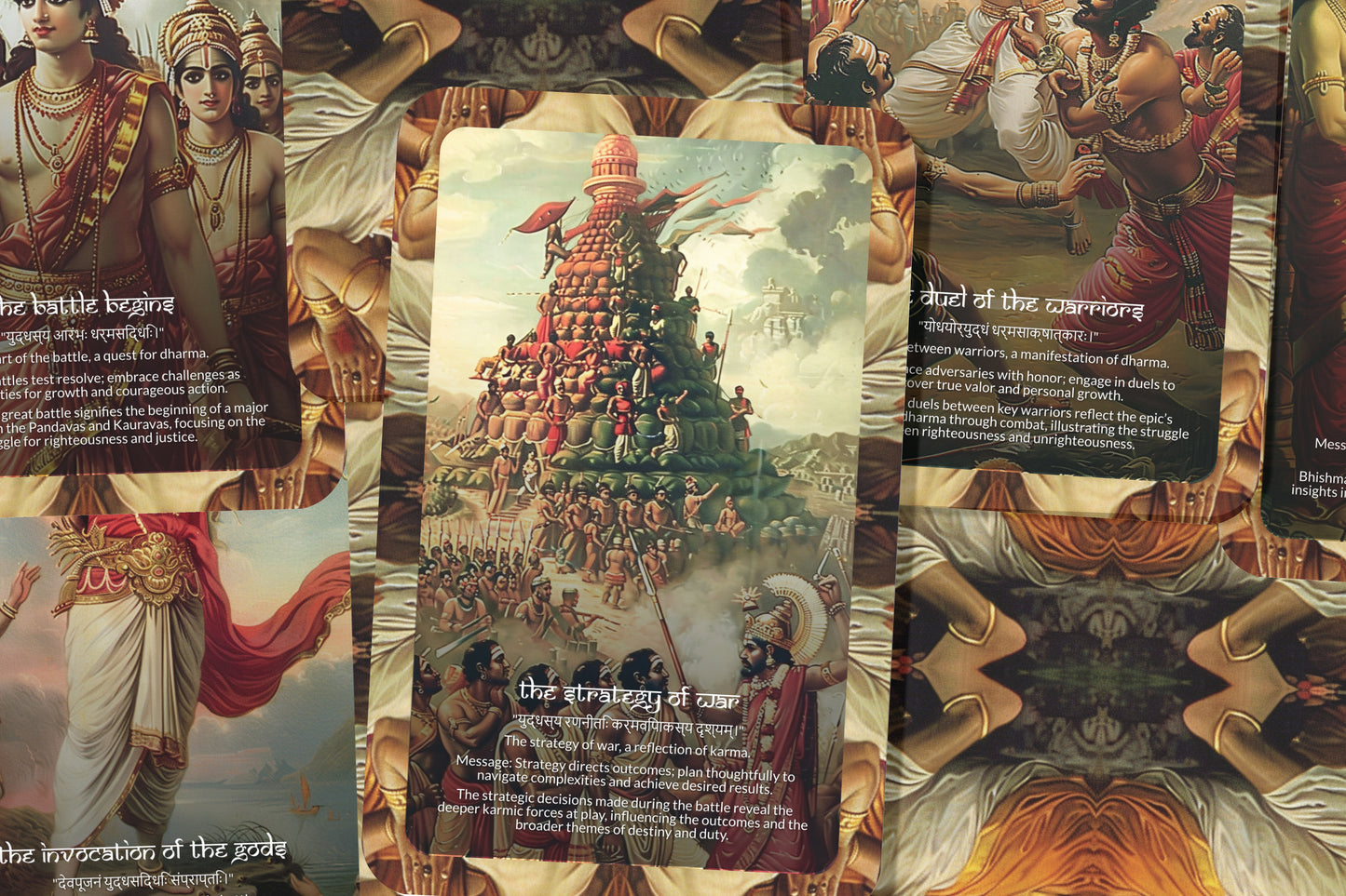 Bhishma Parva Oracle Cards - 22 Cards - Delving into the wisdom of Bhishma and the pivotal events of the Kurukshetra war.