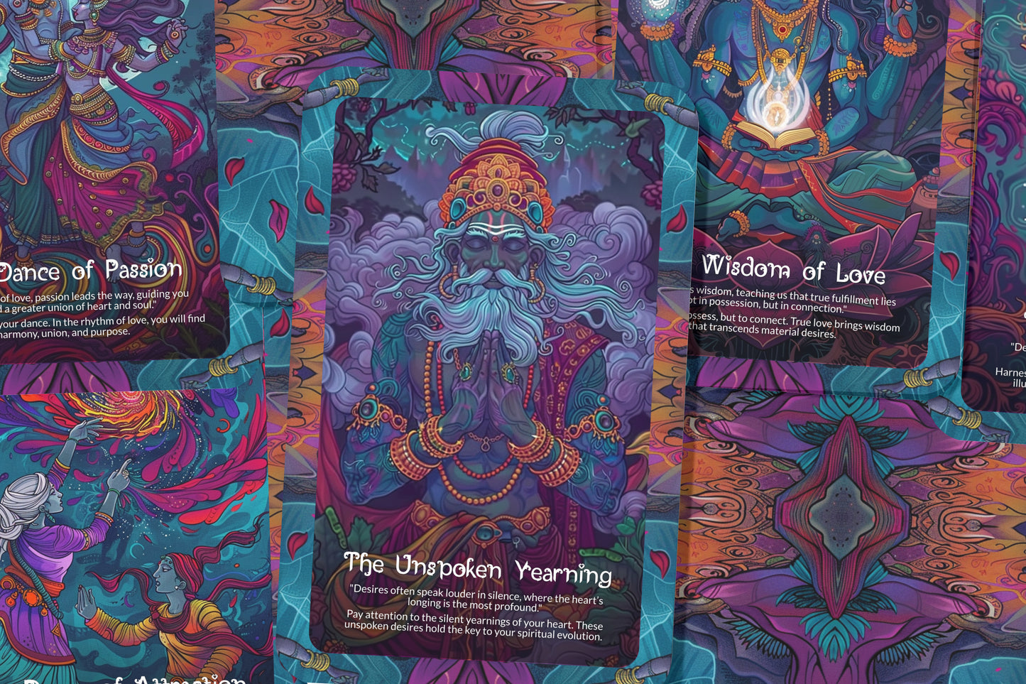 Kamadeva's Desire Oracle Cards – 22 Cards Love & Passion Deck for Attraction & Relationship Guidance