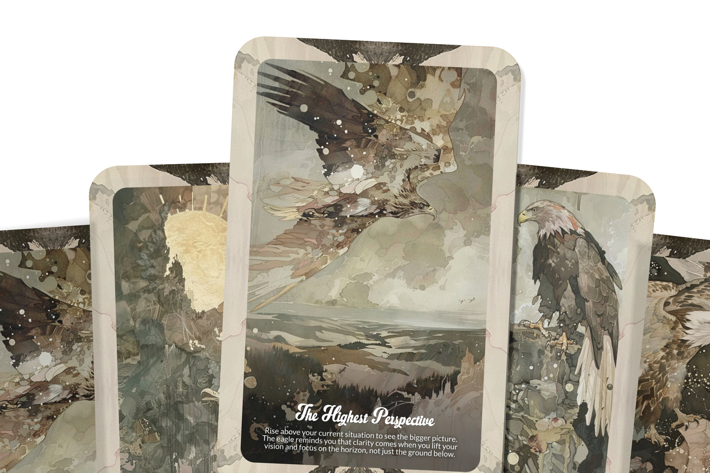 Sacred Flight Oracle – Wisdom of the Eagle - 22 Oracle Cards - Soar Beyond Limitations to See Clearly