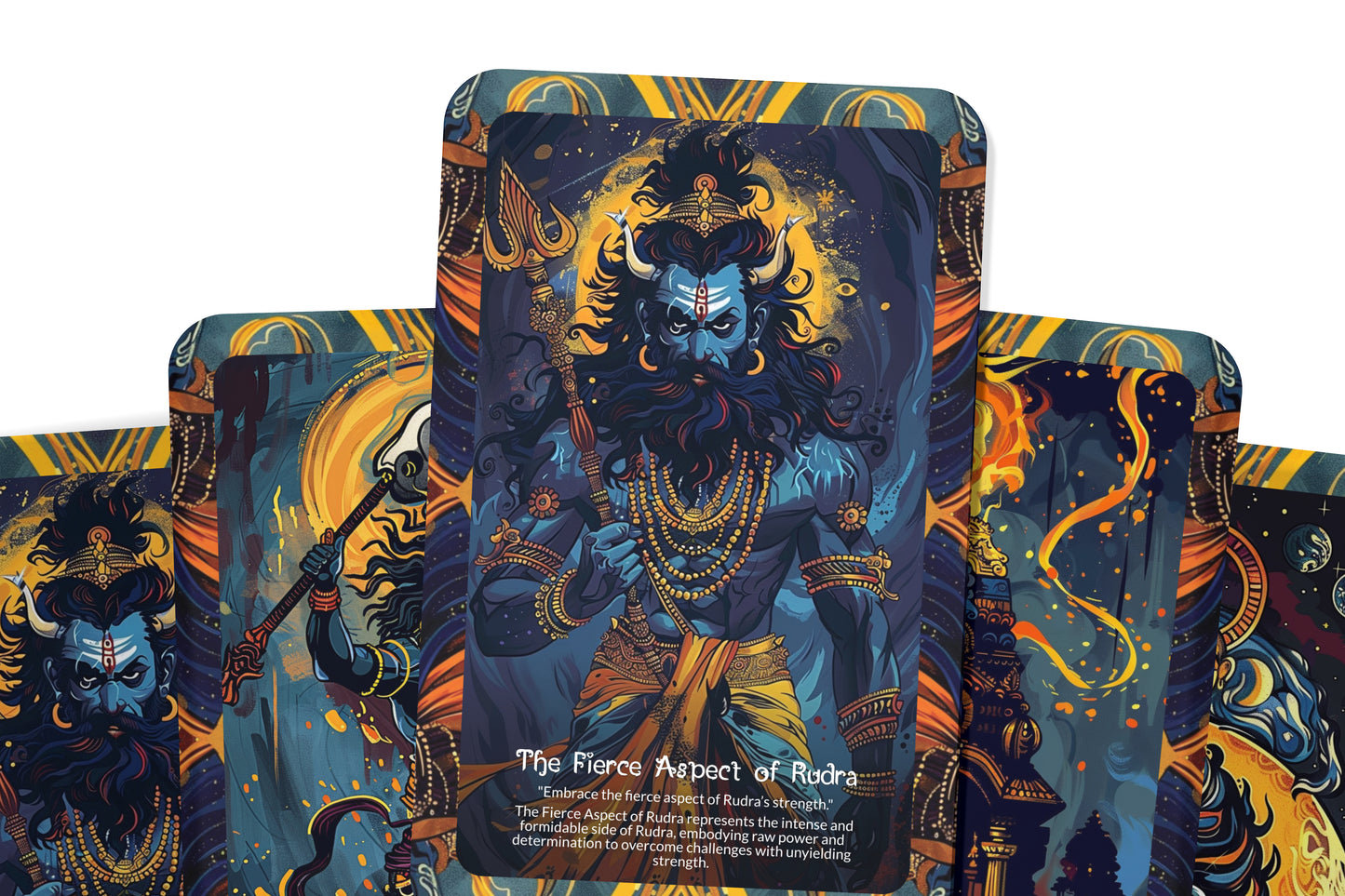 The Mystical Power of Rudra Oracle Cards - 22 Oracle Cards - Tapping into the fierce and transformative power of Rudra, the great destroyer.