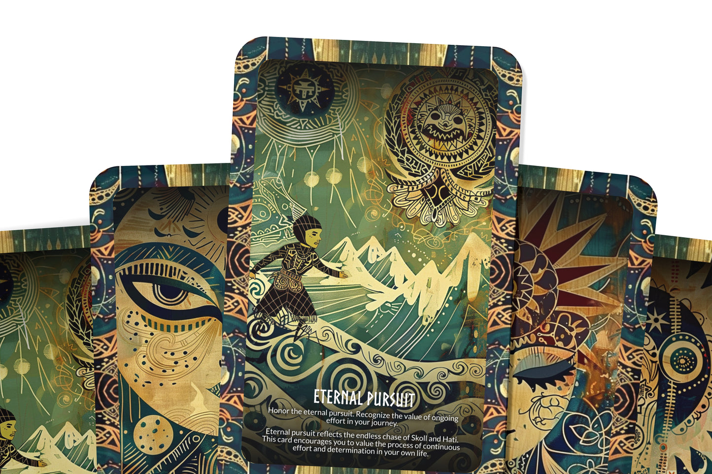 Skoll and Hati - Chasers of the Sky Oracle Deck Cards - Embracing the cosmic dance of pursuit and escape