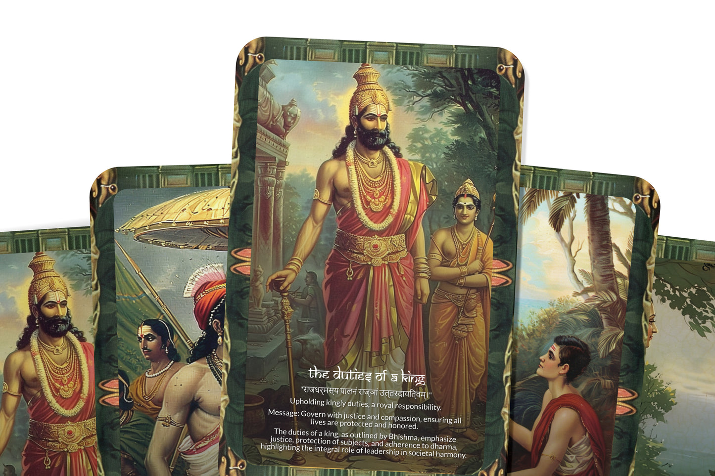 Anushasana Parva Oracle Cards - 22 Cards - Gaining wisdom on duty, discipline, and righteousness through the teachings of Bhishma.