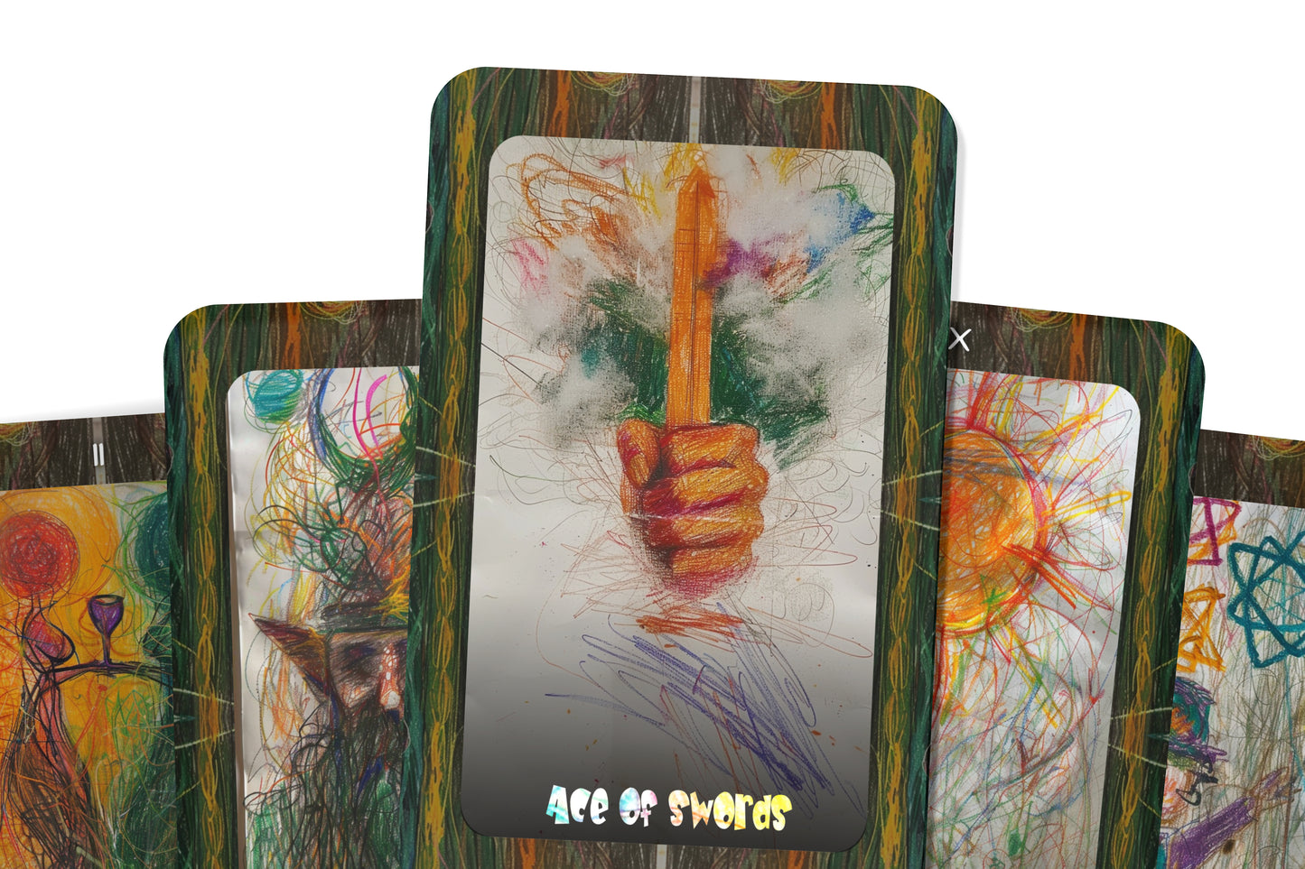 Joyful Scribble Tarot - 78 Full Deck Cards - A unique spiritual journey - Embracing creativity, spontaneity, and the joyful essence of life through vibrant illustrations