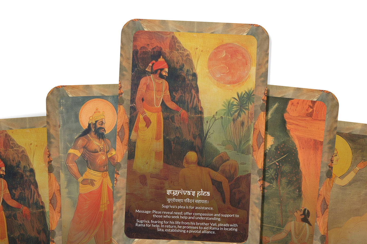 Kiṣkindhā Kāṇḍa Oracle Cards - 22 Cards - Uniting with Hanuman and Sugriva in a quest for loyalty, courage, and alliance.