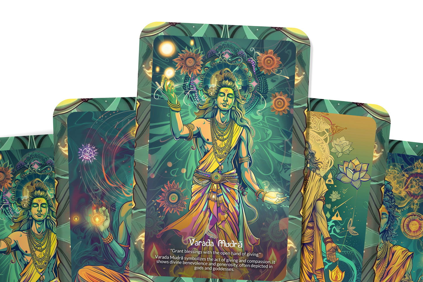 Mudrā (Hand Gestures) Oracle Cards - 22 Oracle Cards - Exploring the sacred hand gestures that unlock spiritual power and grace.