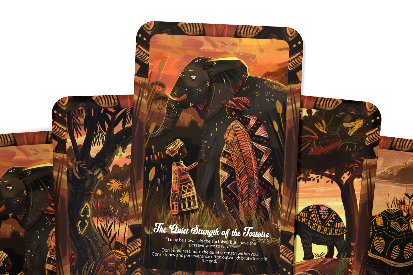 The Elephant and the Tortoise - 22 Oracle Cards - Embrace Wisdom and Steadfast Determination