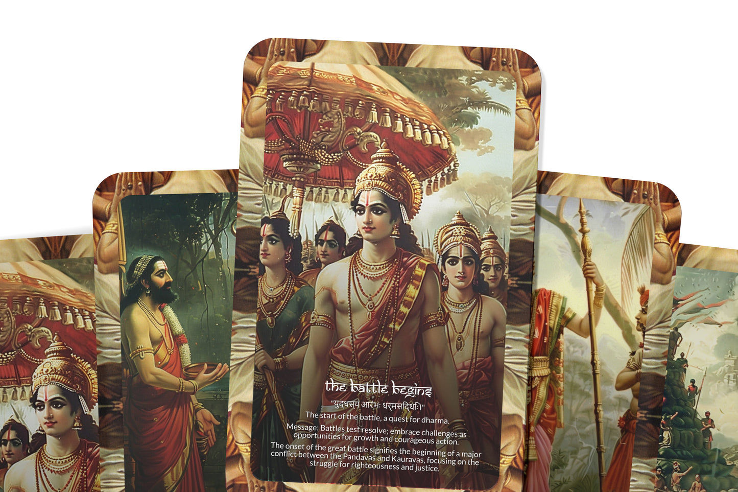 Bhishma Parva Oracle Cards - 22 Cards - Delving into the wisdom of Bhishma and the pivotal events of the Kurukshetra war.