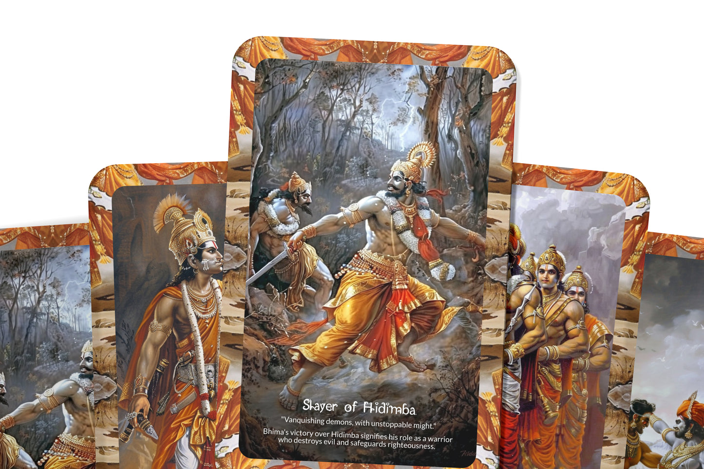 The Courage of Bhimasena Oracle Cards - 22 Oracle Cards - Inspiring strength and courage through the legendary warrior Bhimasena.