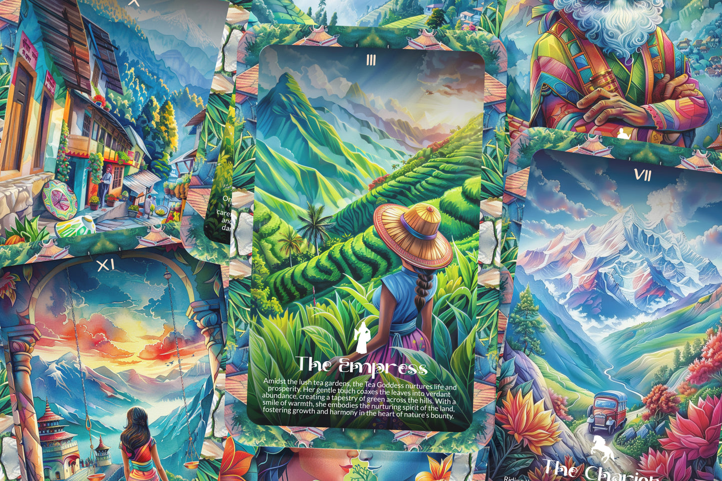 The Darjeeling Divination Tarot - 22 Major Arcana - A unique spiritual journey - Brewing wisdom and insight from the serene hills of Darjeeling.