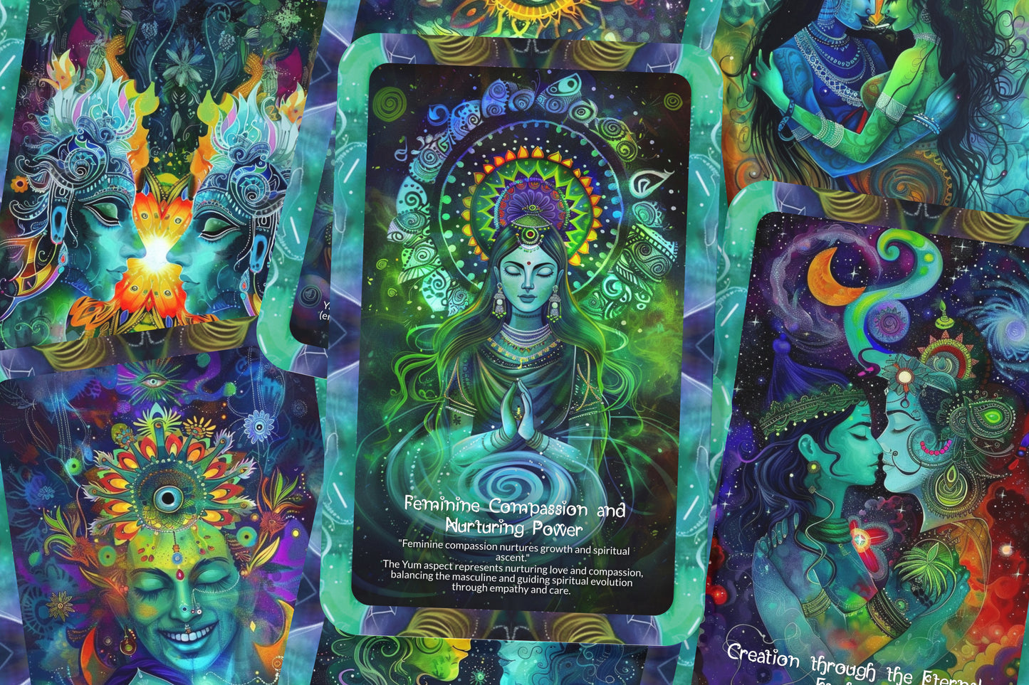 Yab-Yum (Eternal Embrace) Oracle Cards - 22 Oracle Cards - Embodying the sacred union and balance of masculine and feminine energies.