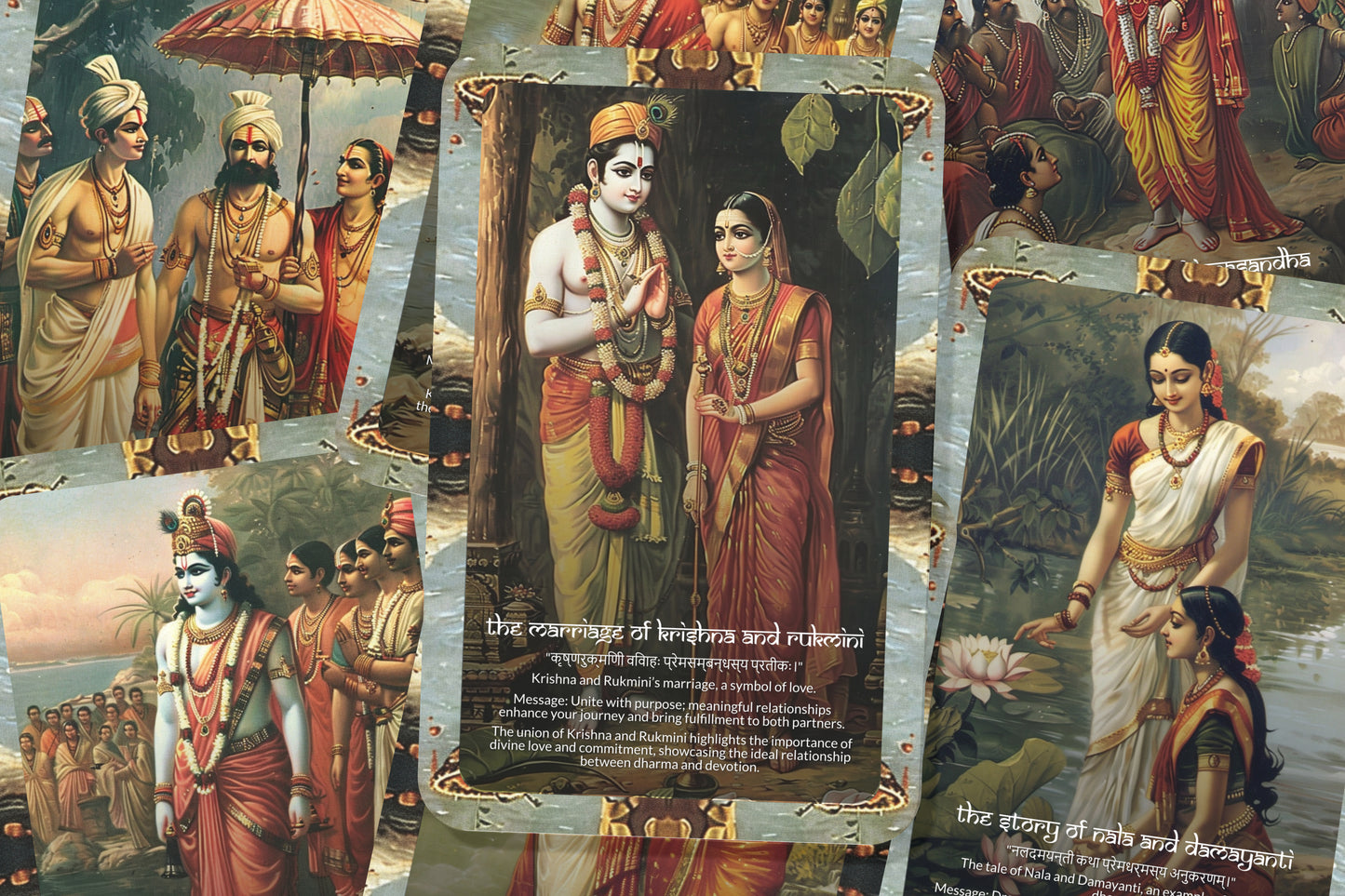 Harivamsa Parva Oracle Cards - 22 Cards - Celebrating the divine lineage and the stories of Lord Krishna’s ancestry.